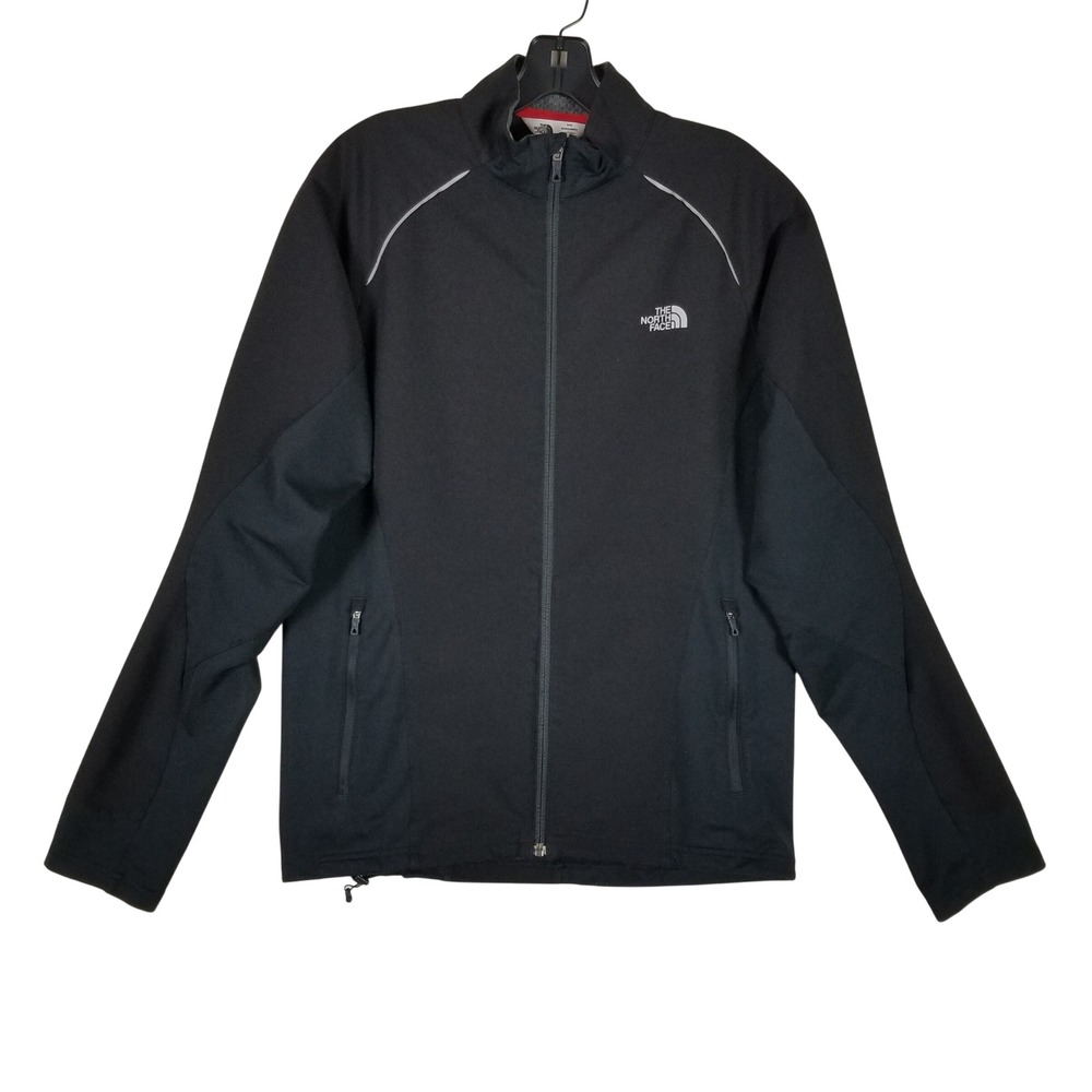 The North Face Softshell Jacket Mens Medium Black Reflective Full Zip Techwear